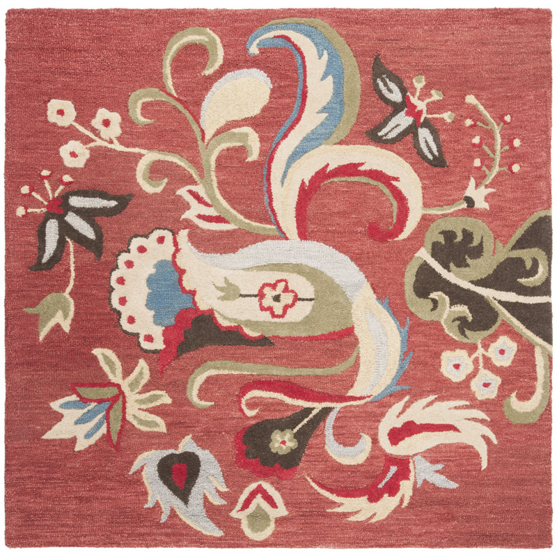 Winston Porter Ross Hand Hooked Wool Red Area Rug Reviews Wayfair