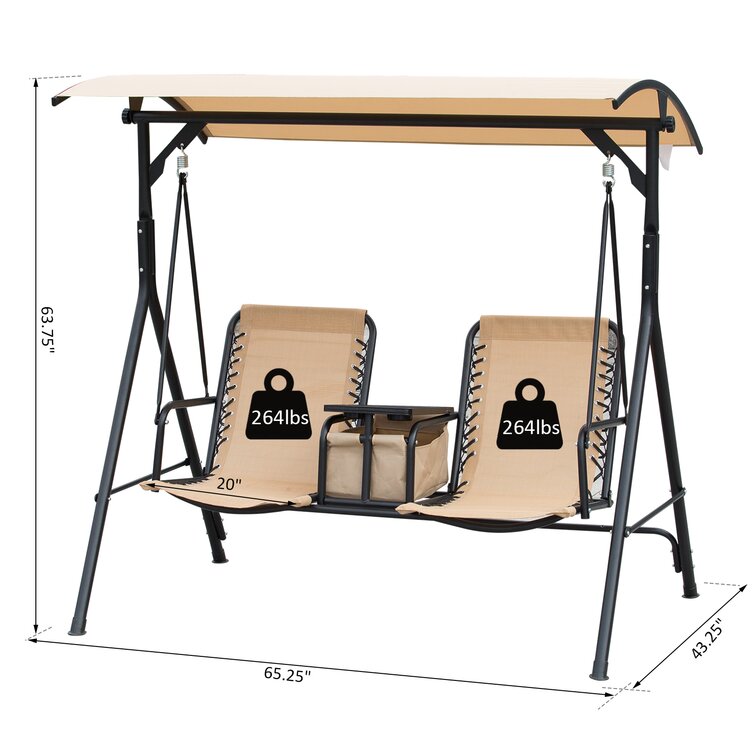 Ozark Trail* Big and Tall 2-Person Bungee Canopy Porch Swing in Camo﻿