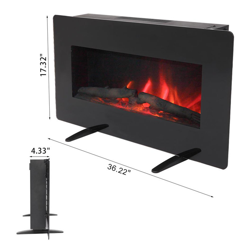 Orren Ellis Emerfield Wall Mount Electric Fireplace Insert Wayfair