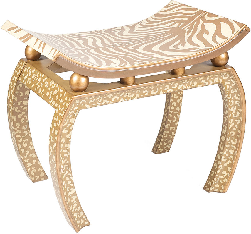 BradburnHome Khaki Zebra Vanity Stool | Wayfair BradburnHome Khaki Zebra Vanity Stool | Wayfair