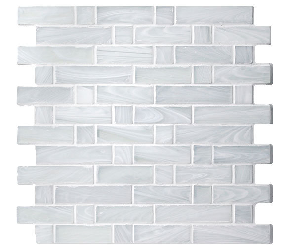 Homespun Flannel Dorset Random Sized Glass Mosaic Tile in White
