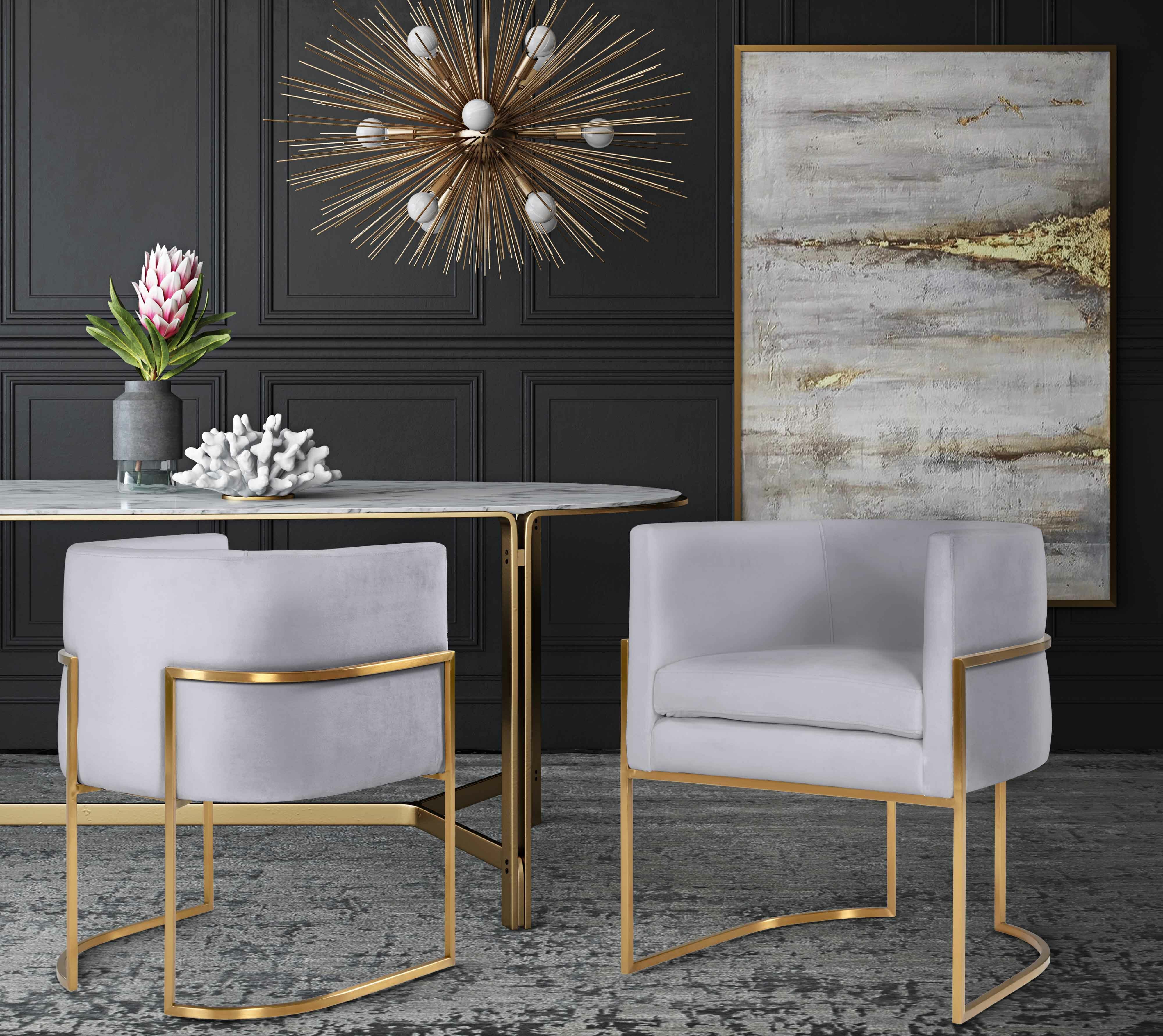 Inspiremehomedecor Giselle Grey Upholstered Dining Chair Reviews Wayfair