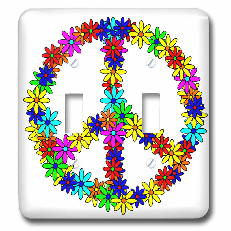 3drose Peace Sign Flower Power Design 2 Gang Toggle Light Switch Wall Plate Wayfair