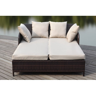 Outdoor Lounge Chairs Wayfair Andromeda Sun Double Chaise Lounge With Cushion