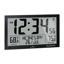 Details about   Atomic Clock with Temperature & Humidity Atomic Self Set Time Date Wall Hanging 