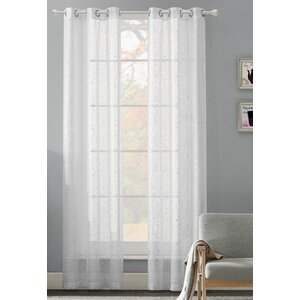 Giovanna Abstract Sheer Grommet Curtain Panel Pair (Set of 2)