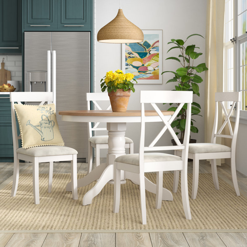 August Grove Isabelle Round Dining Set with 4 Chairs & Reviews