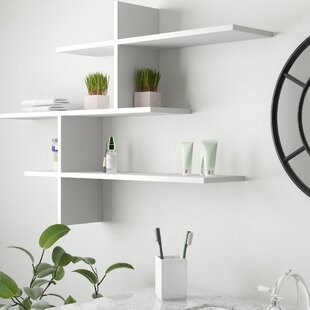 Bookshelf, 5-Tier Floating Wall Shelf with Zigzag Design Kanstar Corner Shelf 