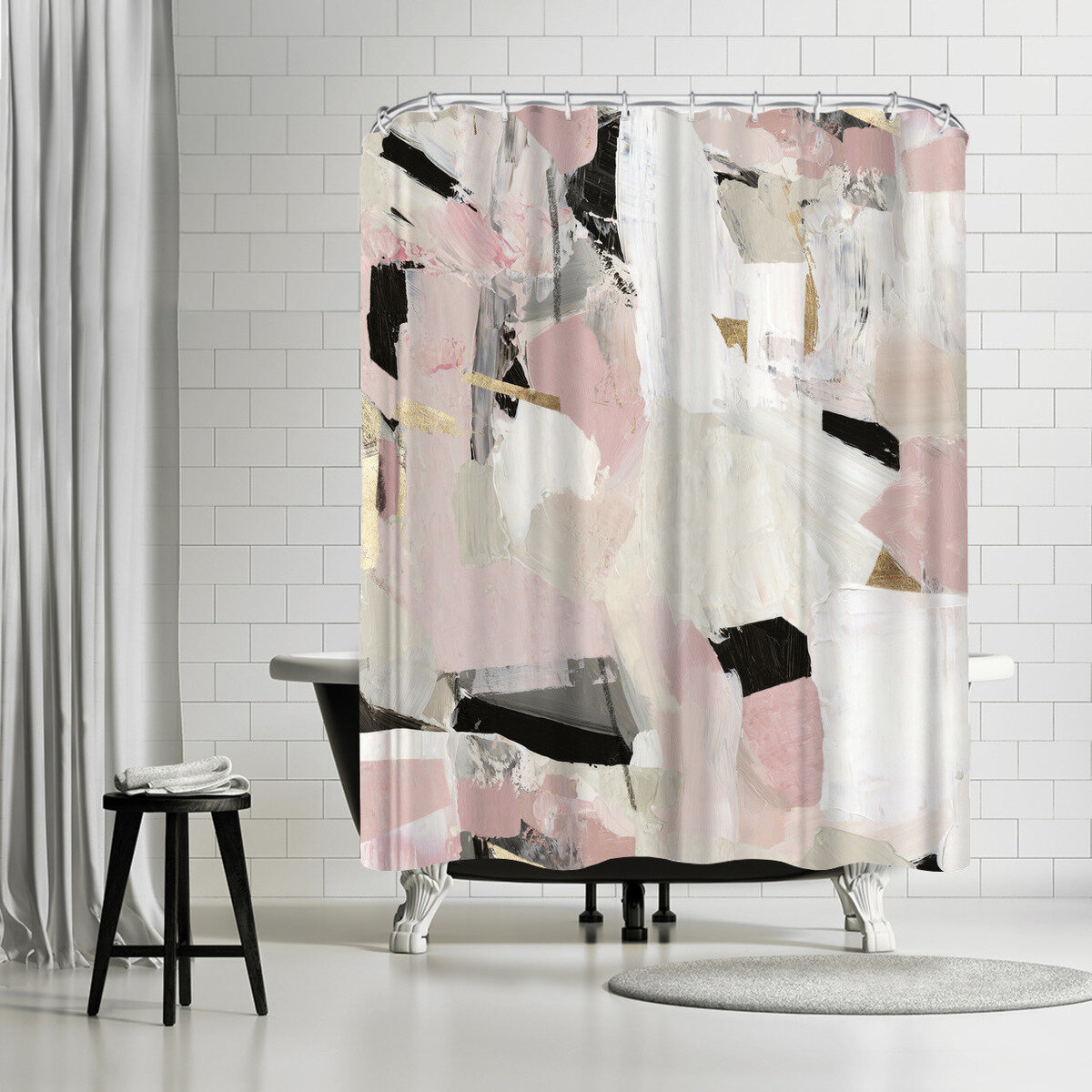 East Urban Home Pi Creative Art Black Rose Gold Ii Single Shower Curtain Wayfair