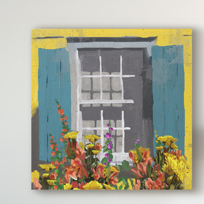 East Urban Home Window Floral I Acrylic Painting Print On Wrapped Canvas Wayfair