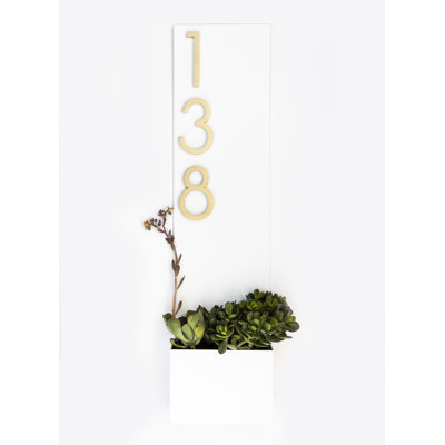 Modern Aspect Standing Tall 1 Line Wall Address Plaque Background