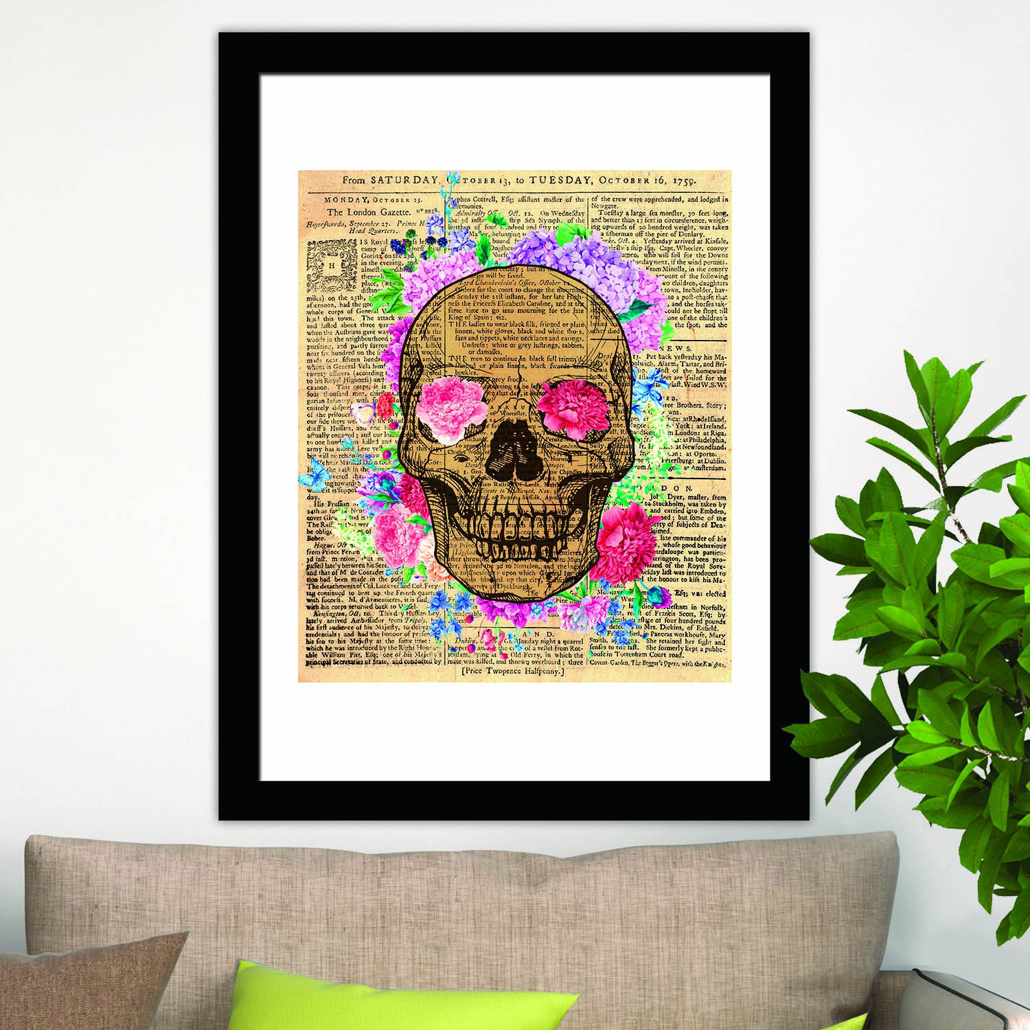 Wrought Studio Alderamin Flowery Skeleton Wall Decal Wayfair