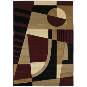 Ganley Urban Angles Burgundy Rug