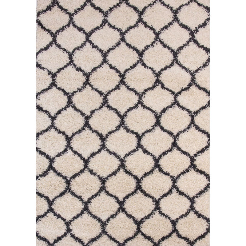 Wildon Home Trellis Geometric Ivory Dark Gray Area Rug Reviews Wayfair