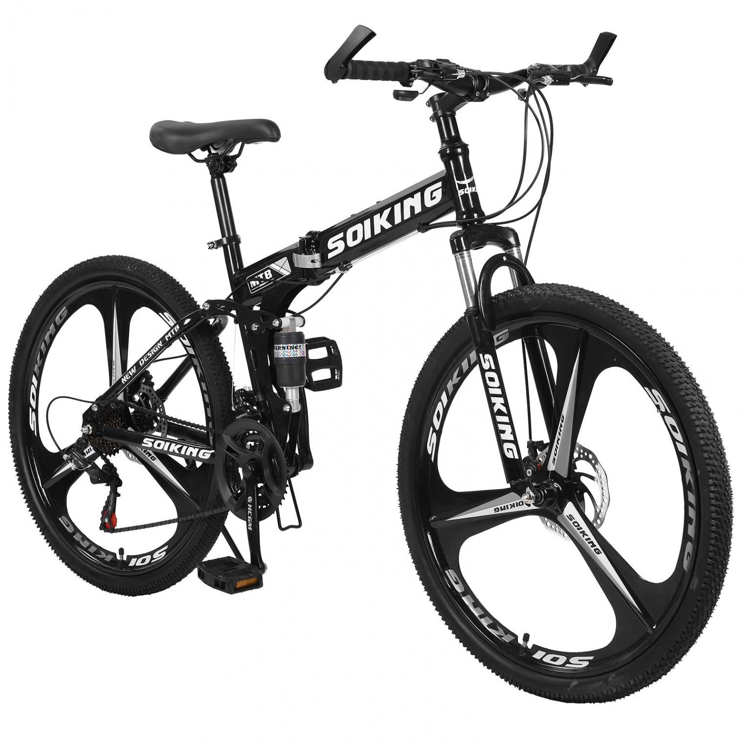 26in Folding Mountain Bike Shimanos 21 Speed Bicycles Full Suspension MTB Bikes* 