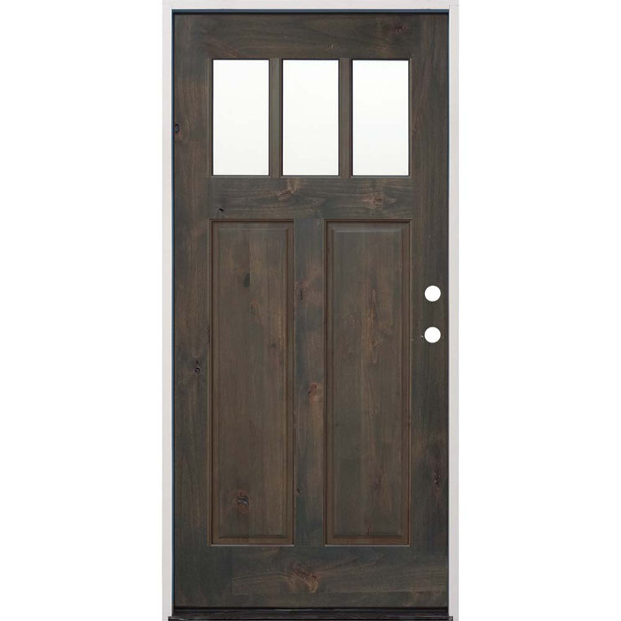 Shaker Craftsman 3 Lite Ready To Install Wood Prehung Entry Door