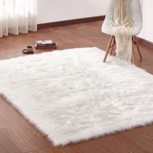 Brown Fur Rug Wayfair Zoya Faux Fur Ivory Area Rug
