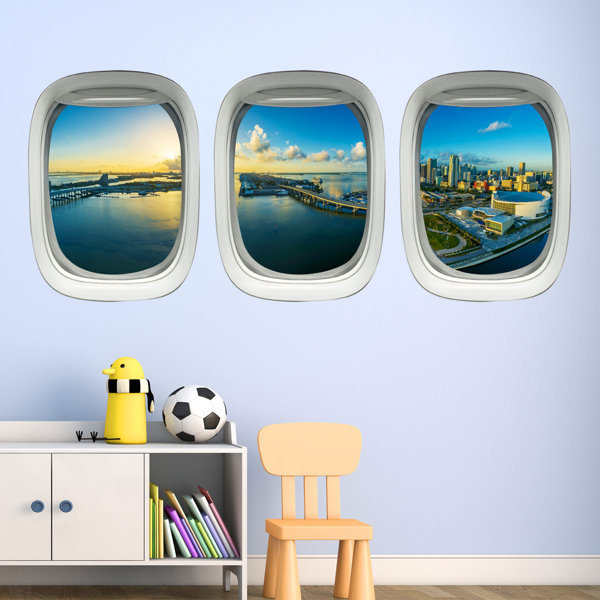East Urban Home Miami Art For Bedroom Airplane Window Skyline