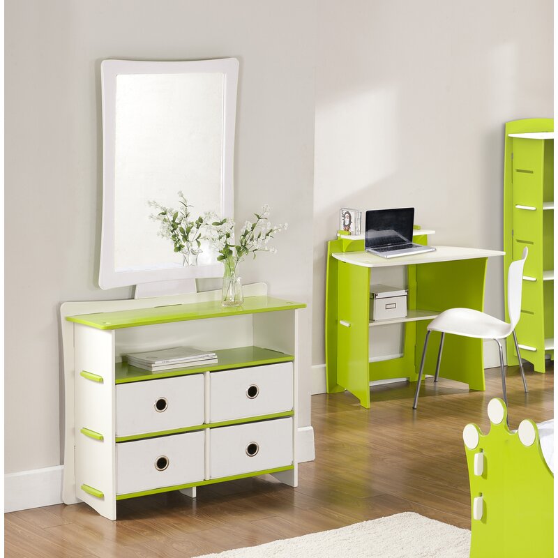 kids white dresser with mirror