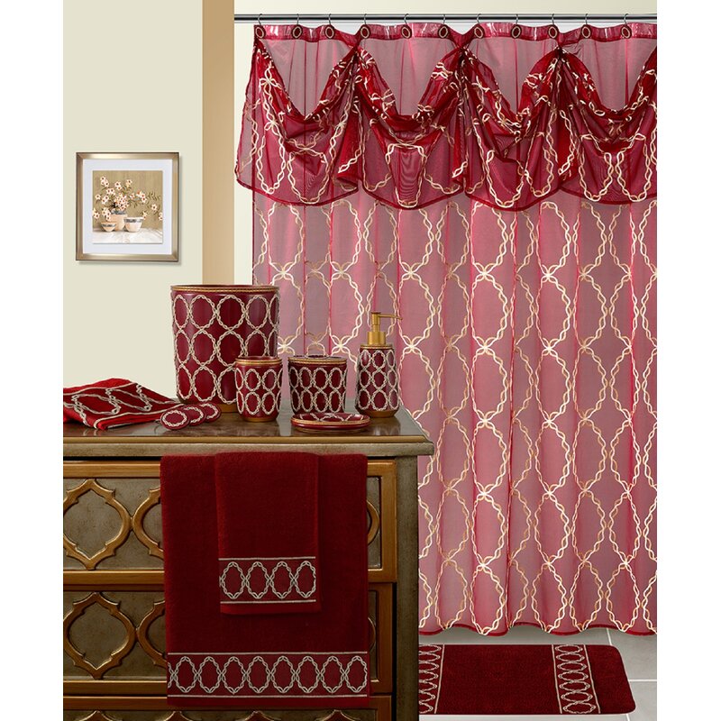 maroon shower curtain