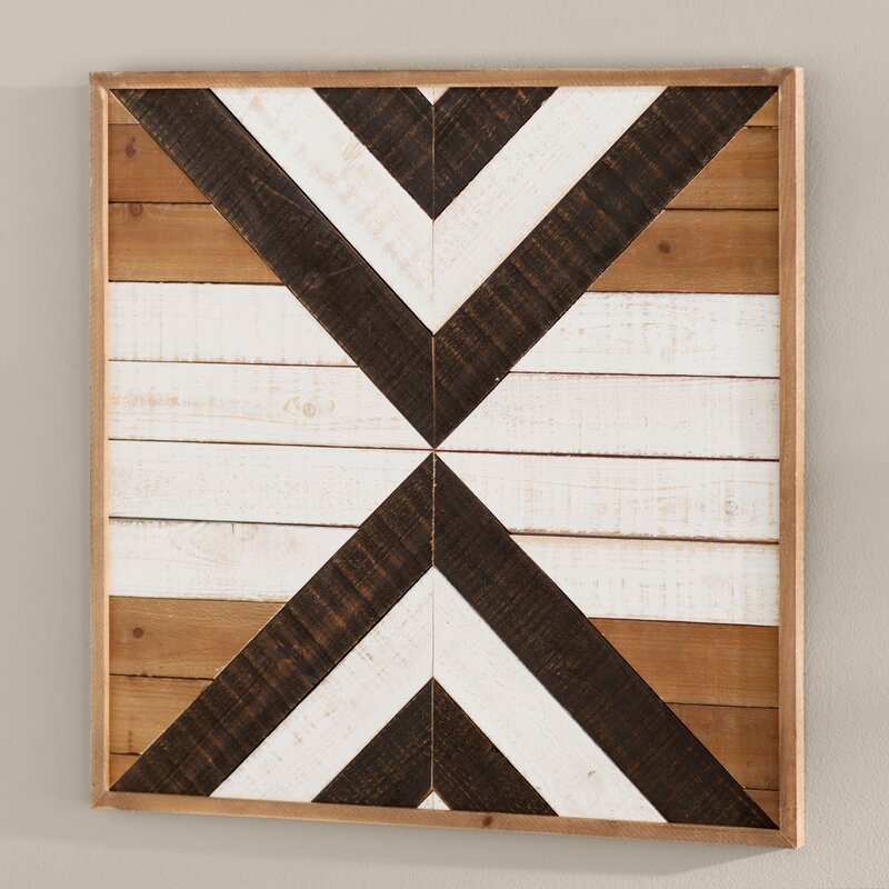 Wrought Studio 'geometric' Framed Print On Wood Striped & Reviews 