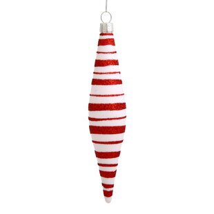 NEW 12 Piece GLITTER Candy Canes CHRISTMAS  ORNAMENTS Brilliant Red 5.5" tall 