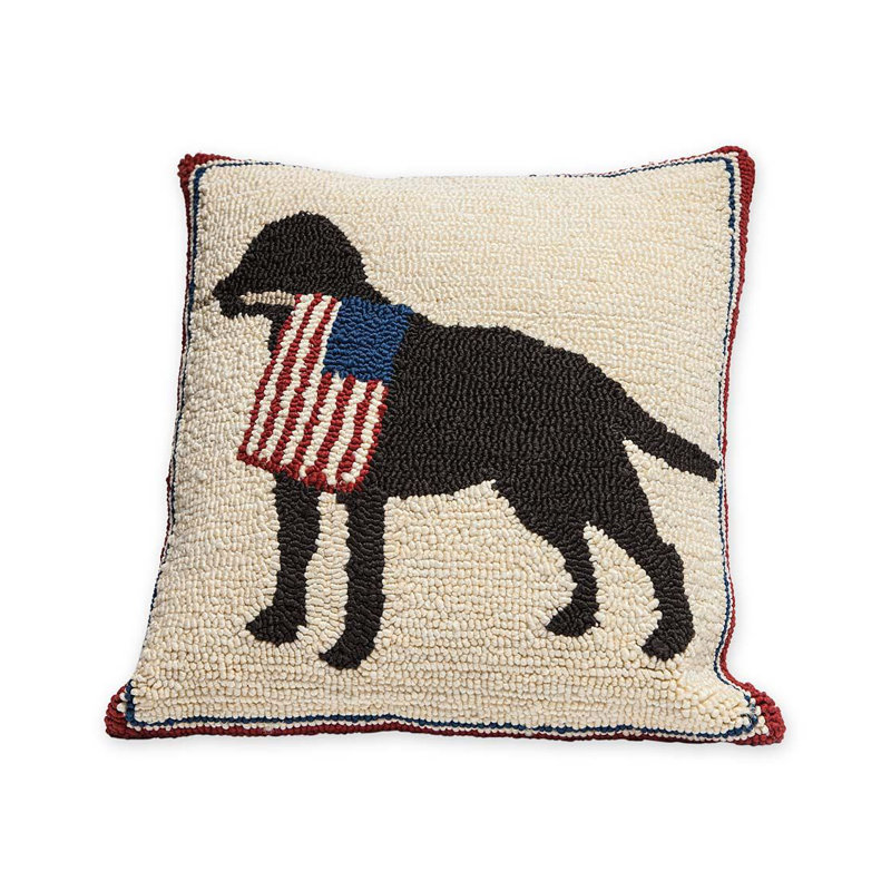 Plow Hearth Patriotic Pooch Indoor Outdoor Throw Pillow