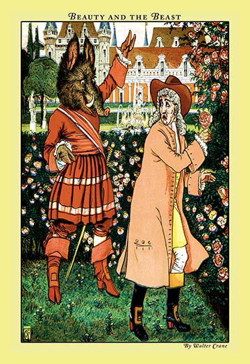 Buyenlarge Beauty And The Beast The Beast In Red By Walter Crane