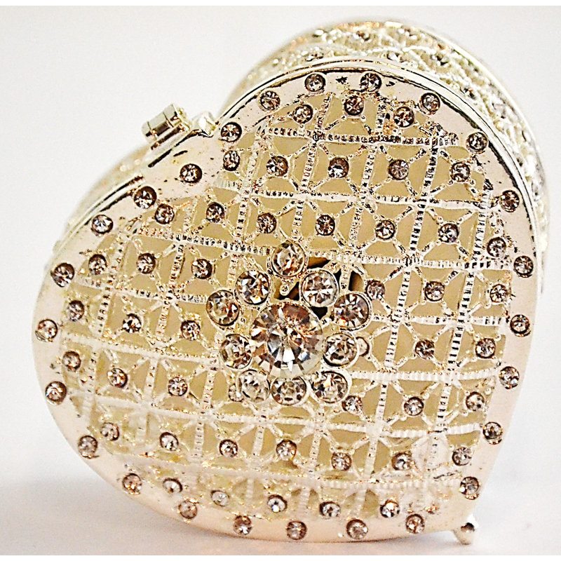 Ciel Collectables Plated Heart Trinket Box With Swarovski Crystals Wayfair