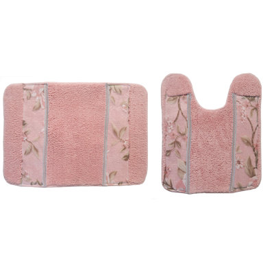 Lark Manor Lys 2 Piece Bath Rug Set Colour: Pink