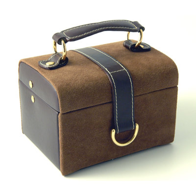 Faux Suede and Leather Jewelry Box Budd Leather