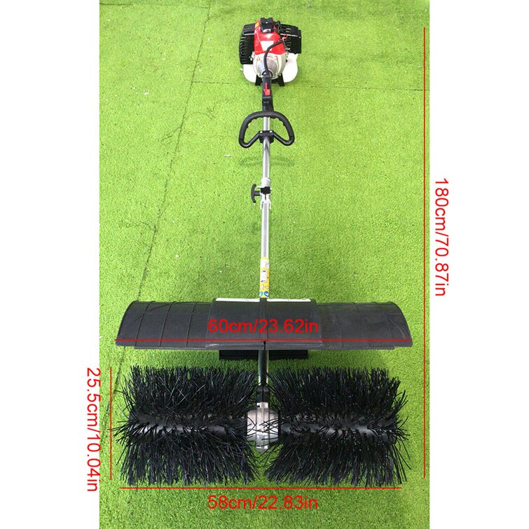 2 Stroke 52cc Gas Power Sweeper Hand Held Broom Cleaning Driveway Turf Grass hot 