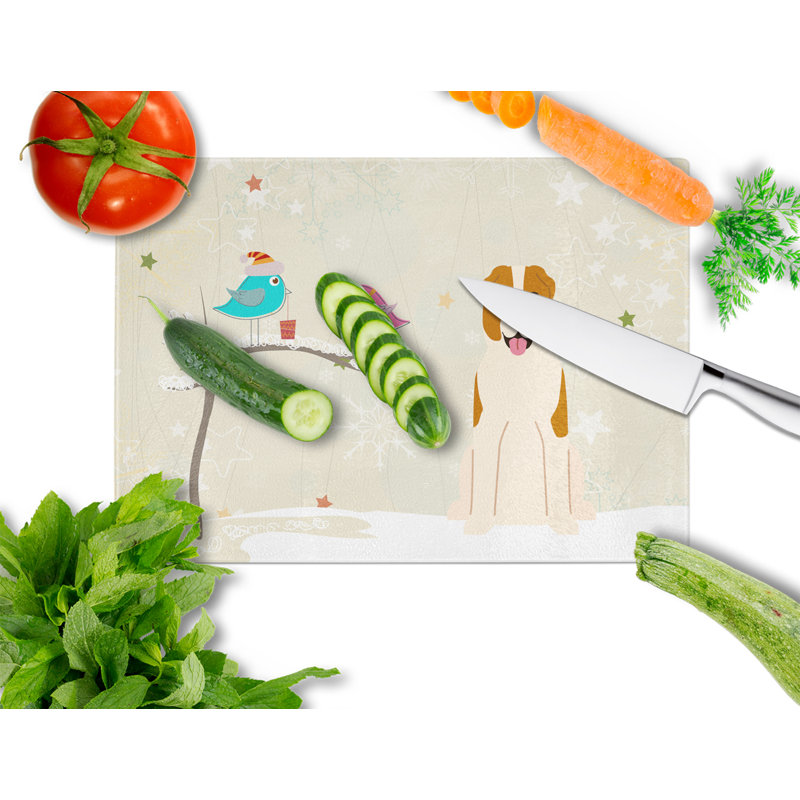 Caroline S Treasures Christmas Presents Glass Central Asian Shepherd Dog Cutting Board Wayfair