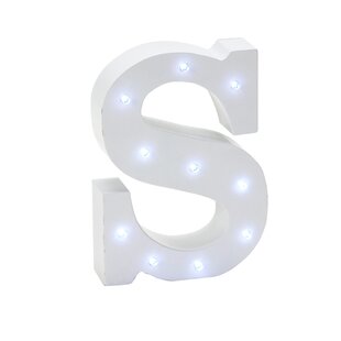 Decorative Vintage Style Brushed Bronze Effect Battery Operated LED Light Letter P 