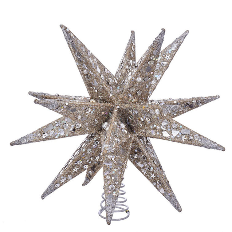 Kurt Adler Glitter Moravian Star Tree Topper | Wayfair