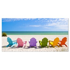 'Adirondack Beach Chairs' Photographic Print on Wrapped Canvas