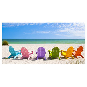 'Adirondack Beach Chairs' Photographic Print on Wrapped Canvas