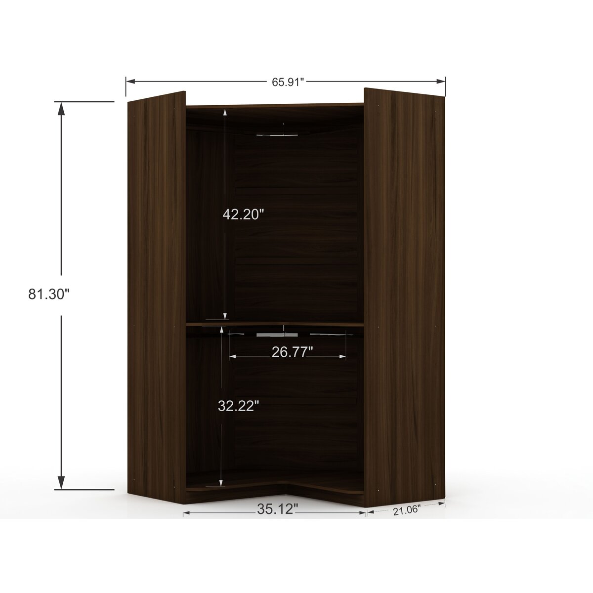 Latitude Run® Delhi Semi Open 2 Sectional Wardrobe Armoire | Wayfair