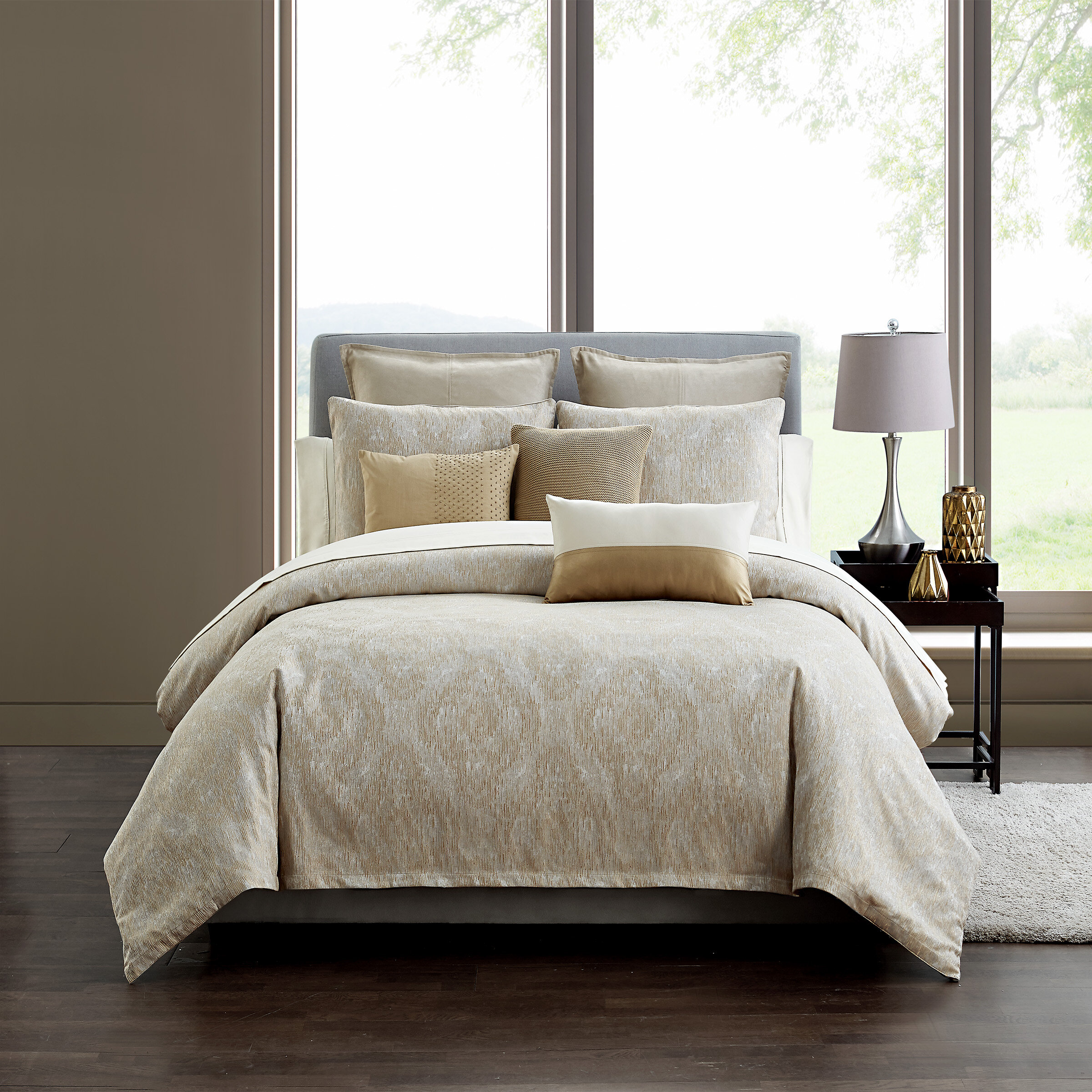 beige duvet cover set double