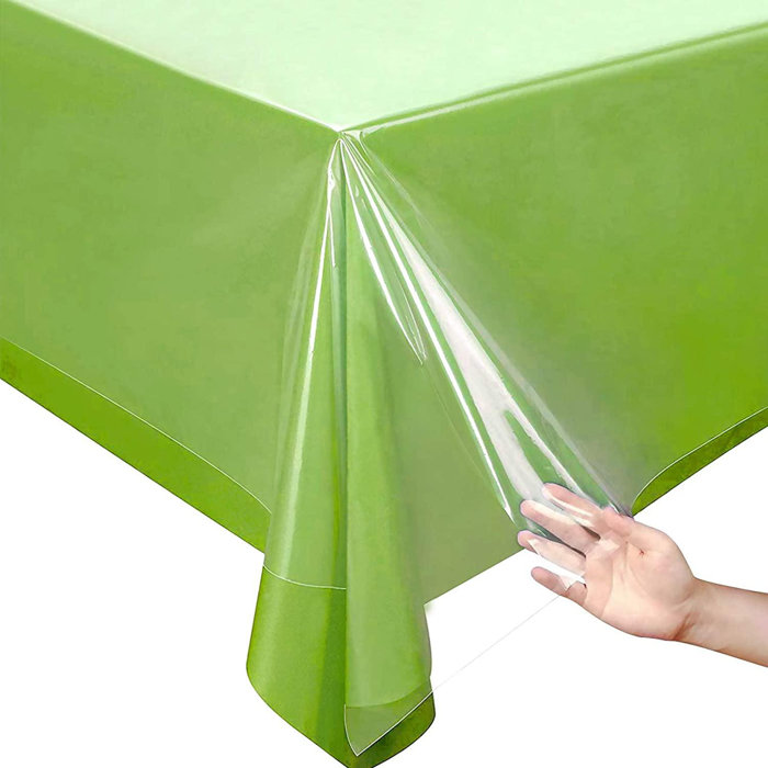 Symple Stuff Transparent Vinyl Tablecloth, Waterproof PVC Plastic Table ...