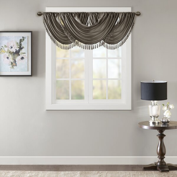 108" 84" Two Floral Embroidery Matte Sheer Window panel w attached  Valance 