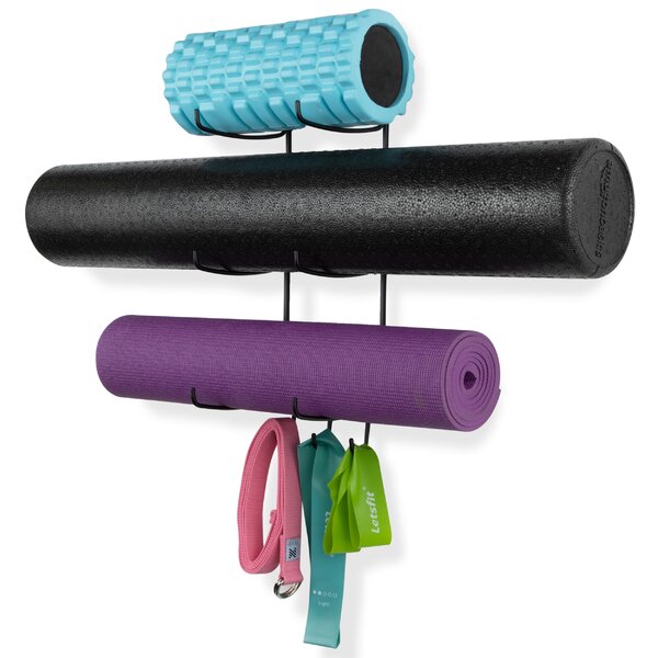 Perfect for Yoga Studio or Commercial Gym. Foam Rollers & Mobility Equipment Storage Cart for Yoga Mats Synergee Yoga Mat Storage Rack 