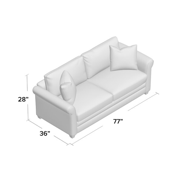 Bedfordshire 77'' Rolled Arm Sofa with Reversible Cushions