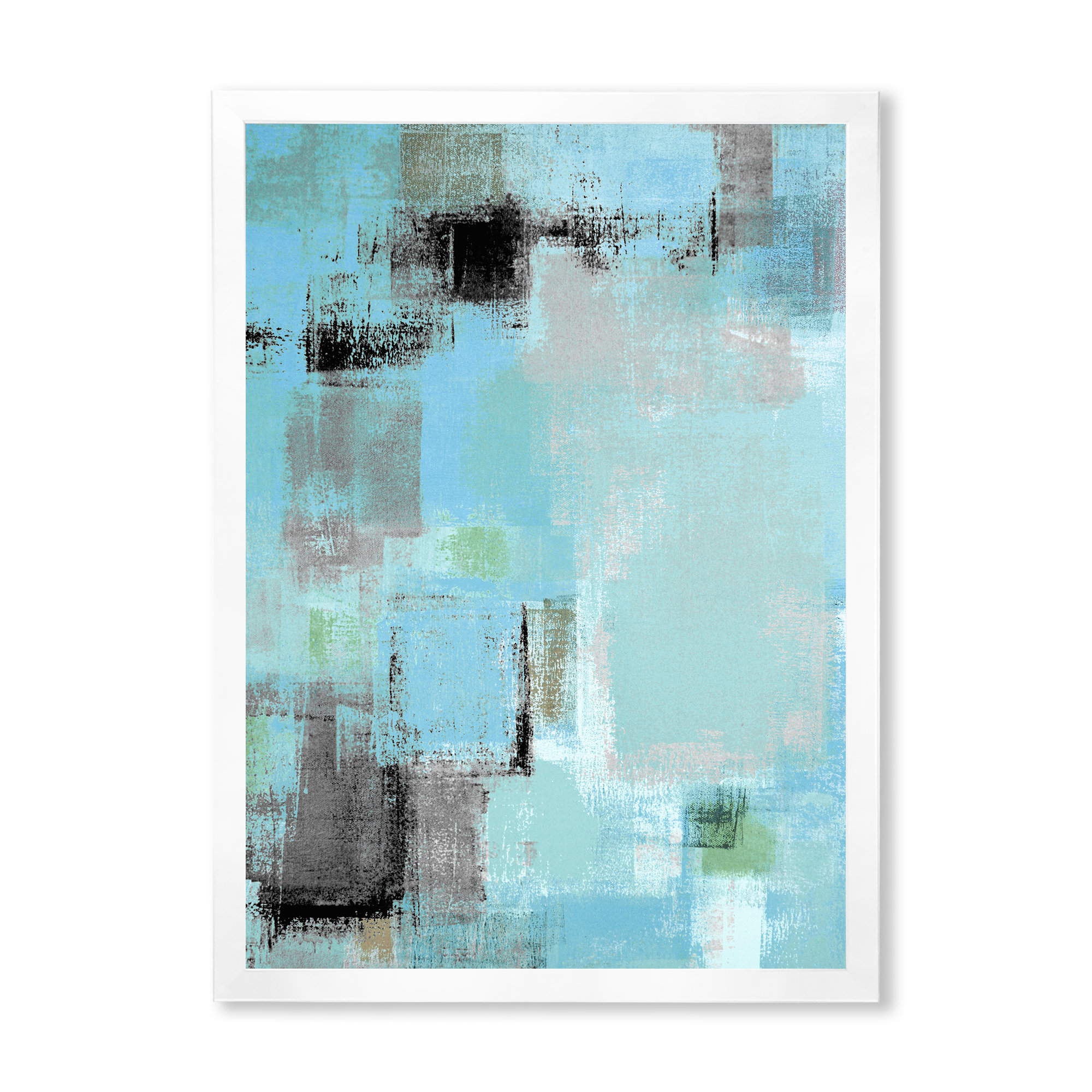 17 Stories Grey Meets Blue Abstract Art Gray Meets Blue Abstract Art