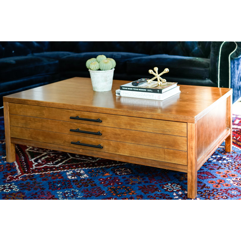 Loon Peak Chul Solid Wood 4 Leg Coffee Table With Storage Wayfair