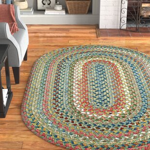 Wool Area Rugs Braided Rug Country Cottage Farmhouse Decor Rug in Hunter Green