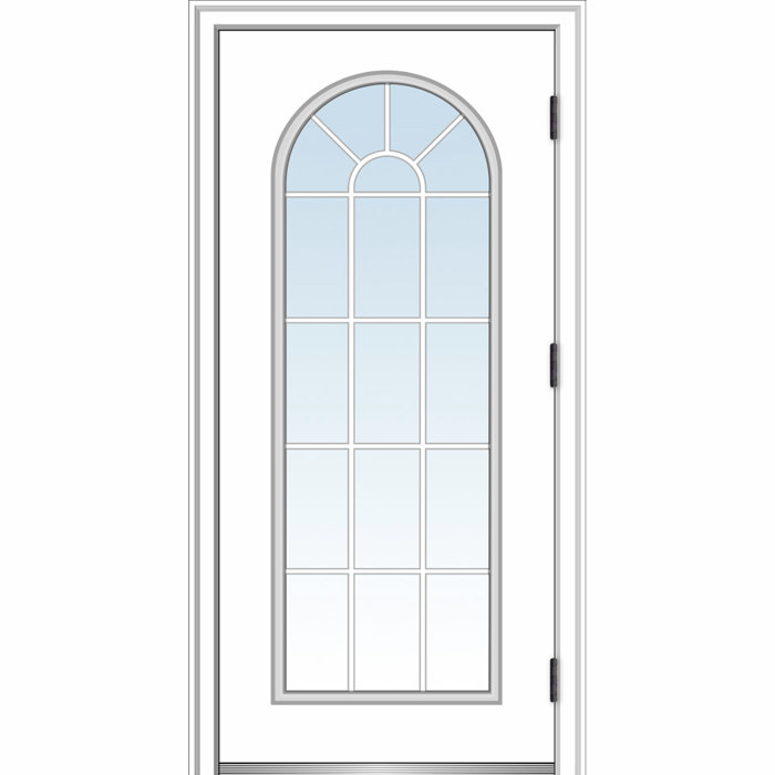 Verona Home Design Clear Glass Primed Steel Prehung Front Entry