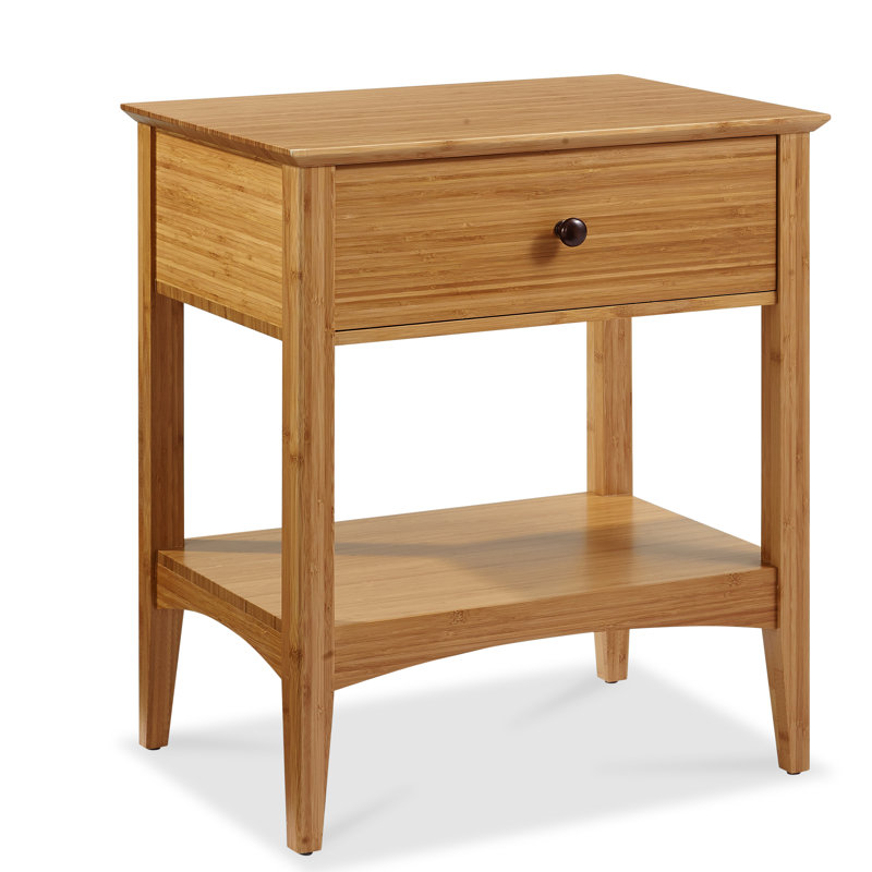 Wrought Studio Ethelsville 1 Drawer Solid Wood Nightstand In Natural Reviews Wayfair