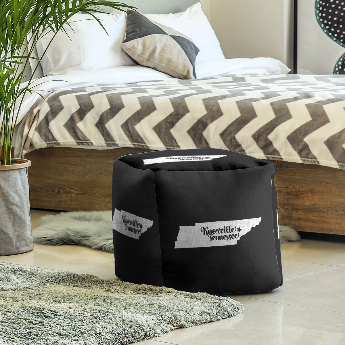 Knoxville Tennessee Cube Ottoman