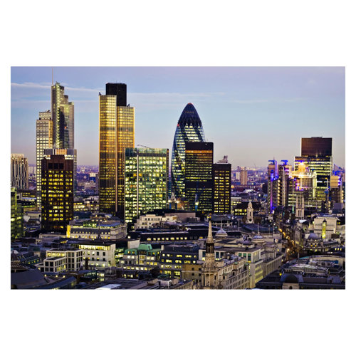 London City 1.9m x 2.88m Textured Matte Peel & Stick Wall Mural East Urban Home